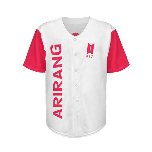 BTS ARIRANG WORLD TOUR Breathable Adult Baseball Jersey - White - Beyond The Shoppe