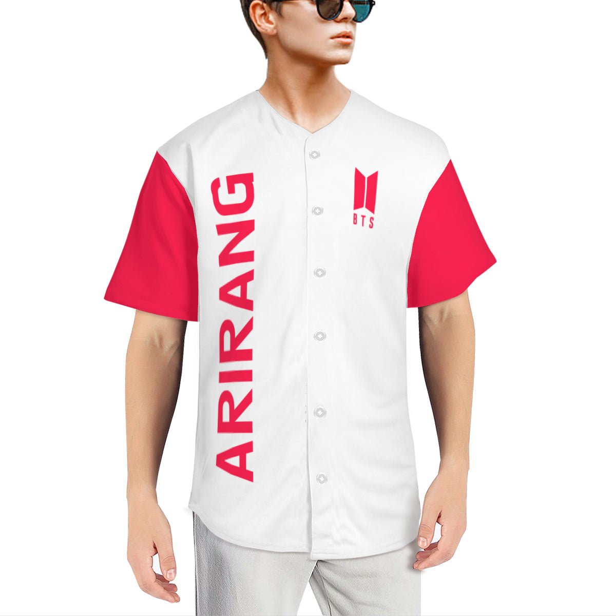 BTS ARIRANG WORLD TOUR Breathable Adult Baseball Jersey - White - Beyond The Shoppe