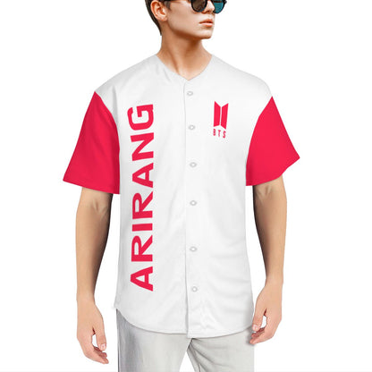 BTS ARIRANG WORLD TOUR Breathable Adult Baseball Jersey - White - Beyond The Shoppe