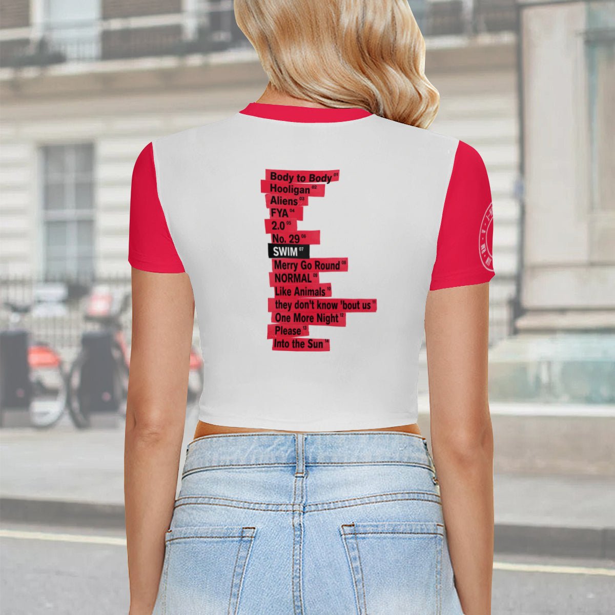 BTS ARIRANG WORLD TOUR Cropped T-Shirt with Playlist on Back! - Beyond The Shoppe