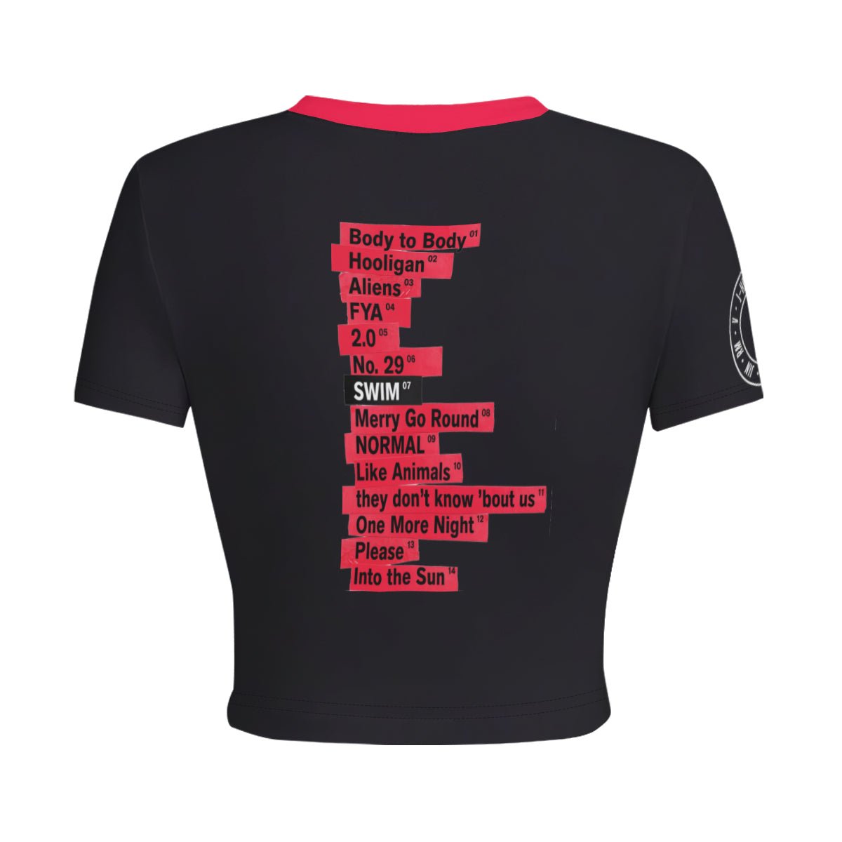 BTS ARIRANG WORLD TOUR Cropped T-Shirt with Playlist on Back! - Beyond The Shoppe