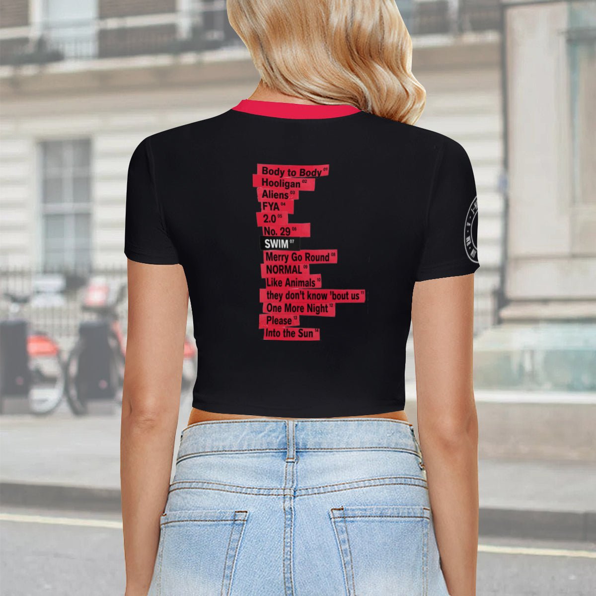 BTS ARIRANG WORLD TOUR Cropped T-Shirt with Playlist on Back! - Beyond The Shoppe