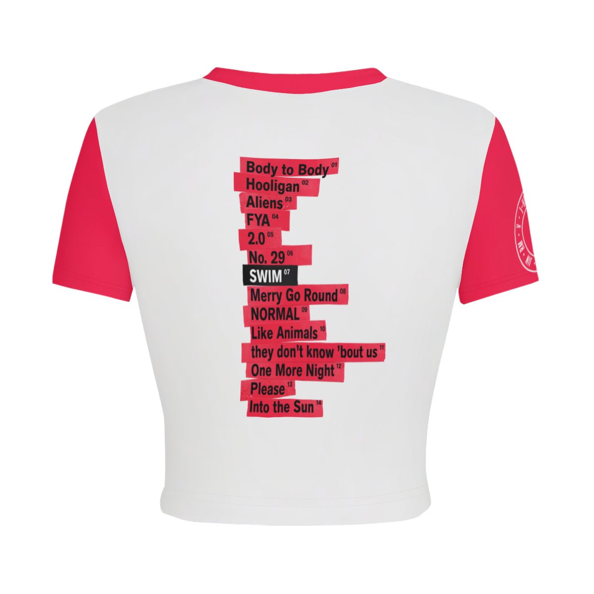 BTS ARIRANG WORLD TOUR Cropped T-Shirt with Playlist on Back! - Beyond The Shoppe