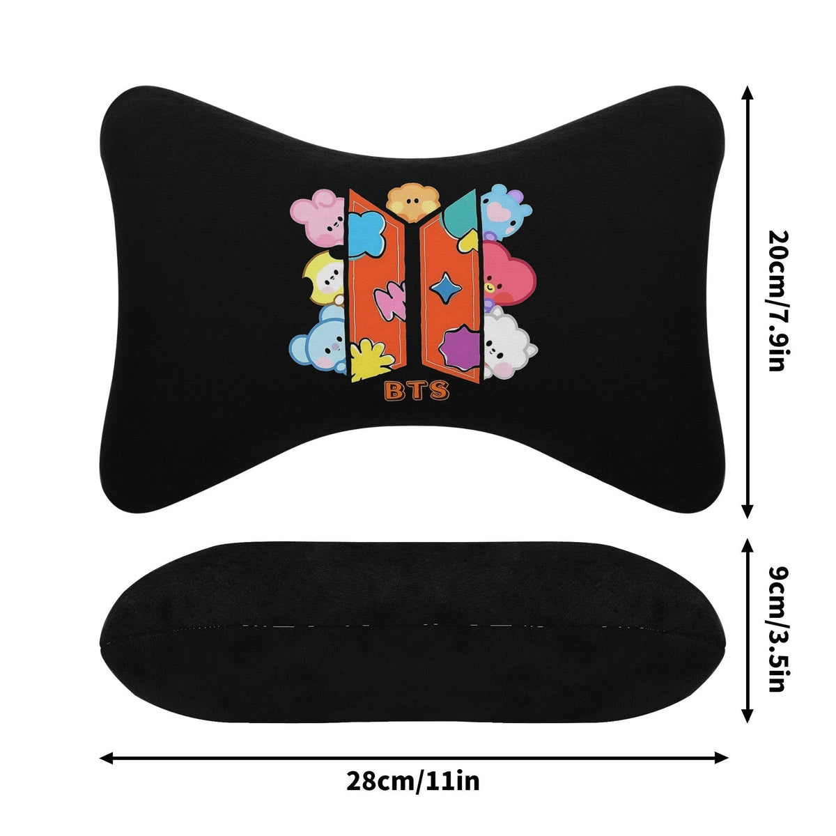 BTS - Baby BT21 Characters & Logo Car Headrest Pillow - Beyond The Shoppe