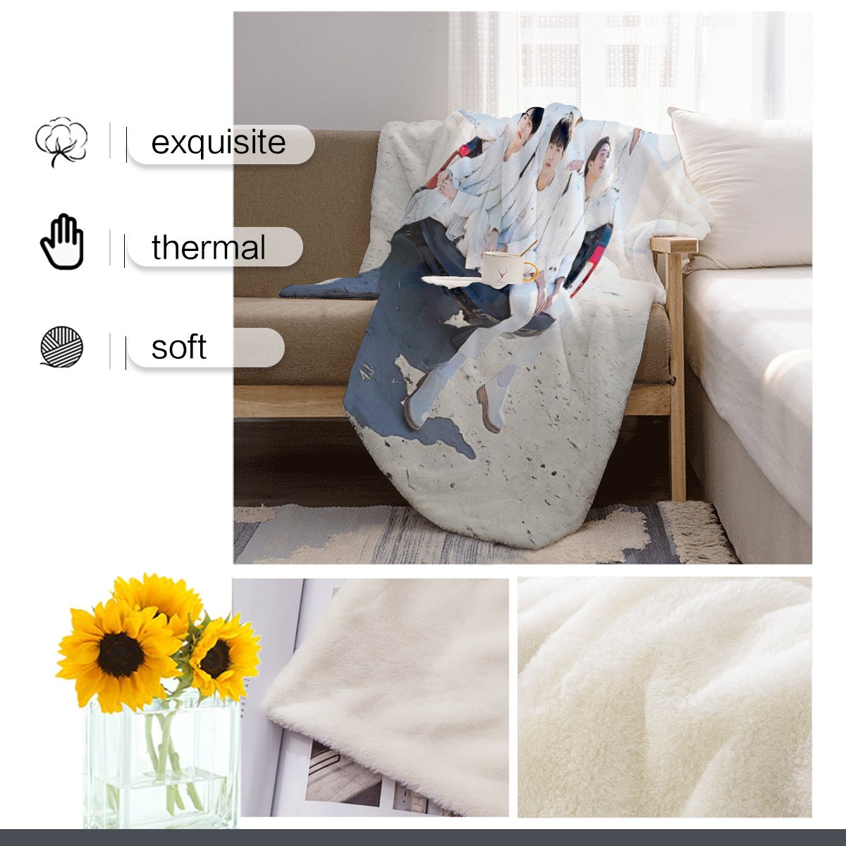 BTS Best is Yet To Come Flannel Breathable Blanket 4 Sizes! Blanket Throw - Beyond The Shoppe