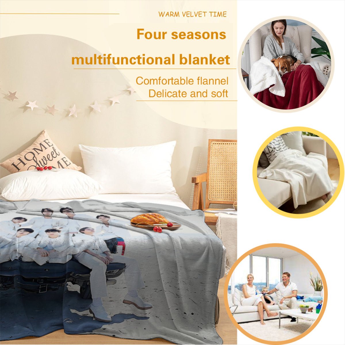 BTS Best is Yet To Come Flannel Breathable Blanket 4 Sizes! Blanket Throw - Beyond The Shoppe