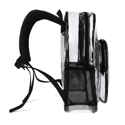 BTS Black Logo Clear Backpack 17 Inch PVC Transparent Bookbag - Beyond The Shoppe