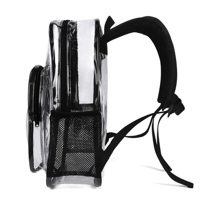 BTS Black Logo Clear Backpack 17 Inch PVC Transparent Bookbag - Beyond The Shoppe