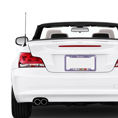 BTS Borahae BT21 character Metal License Plate Frame - Great gift for your favorite Army's Car! - Beyond The Shoppe