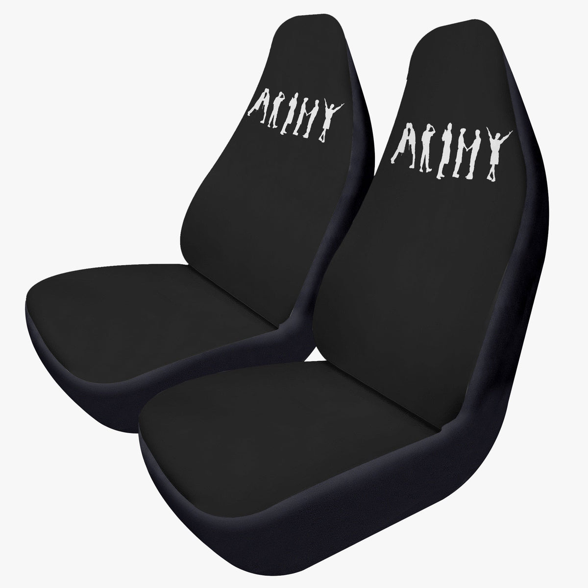 BTS BT21 Army Car Seat Microfiber Covers - Set of 2 - BTS car seat covers - Bangtan army car accessories - ARMY - Beyond The Shoppe
