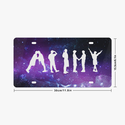 BTS Bt21 Army vanity plate - BTS License Plate Frame - Army Bangtan car accessories - BTS Vanity Plate - BT21 Vanity plate - Beyond The Shoppe