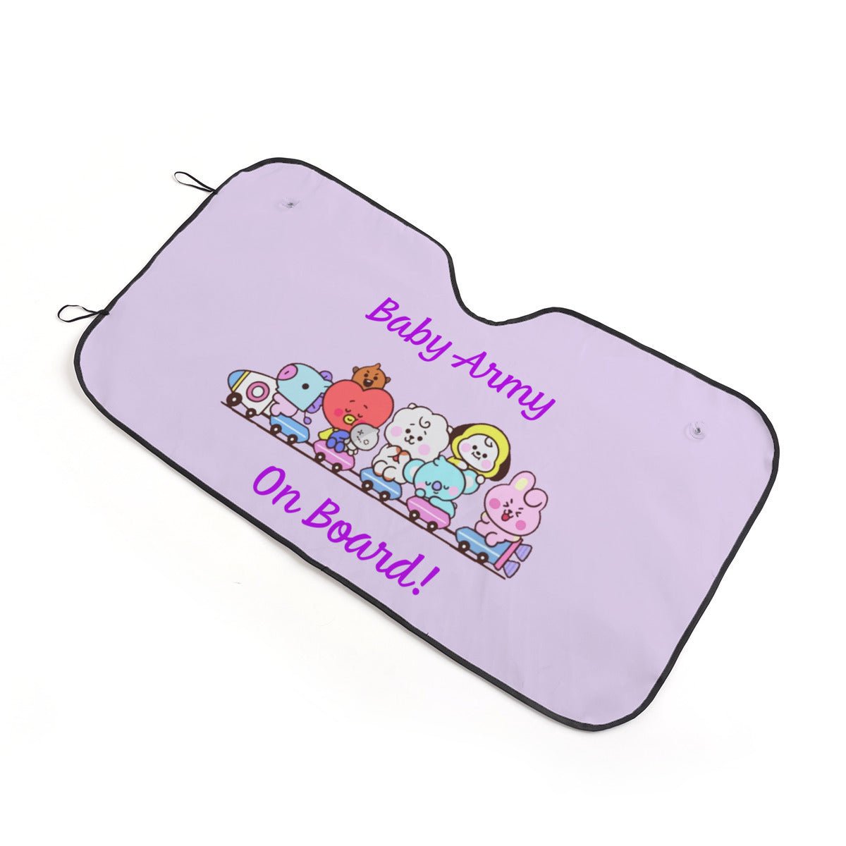 BTS BT21 Baby Army On Board! Windshield Sun Shade - Car sun visor - Car sun blocker - Windshield heat shield - Auto sunshade - Beyond The Shoppe
