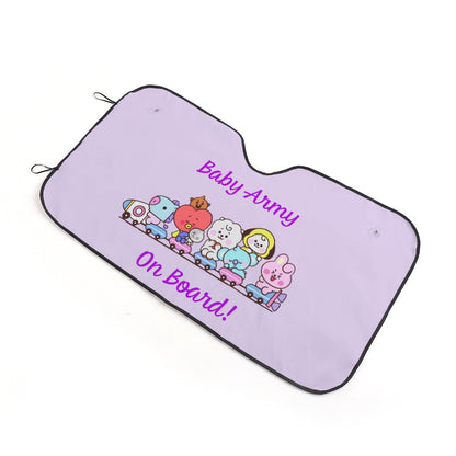 BTS BT21 Baby Army On Board! Windshield Sun Shade - Car sun visor - Car sun blocker - Windshield heat shield - Auto sunshade - Beyond The Shoppe