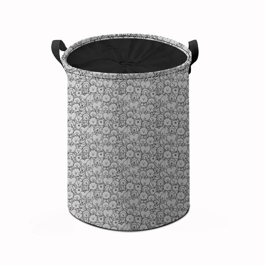 BTS BT21 Black and White Pattern Laundry Basket With Drawstring - Kpop laundry bag - Beyond The Shoppe