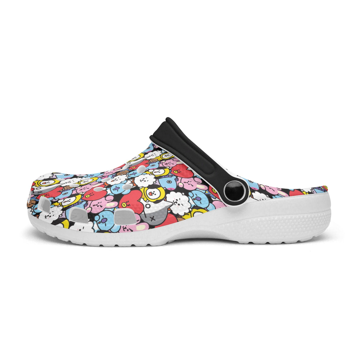 BTS BT21 Black Designed Women & Men Sizes - Unisex Crocs - Clogs - Slip On Shoes - Beyond The Shoppe