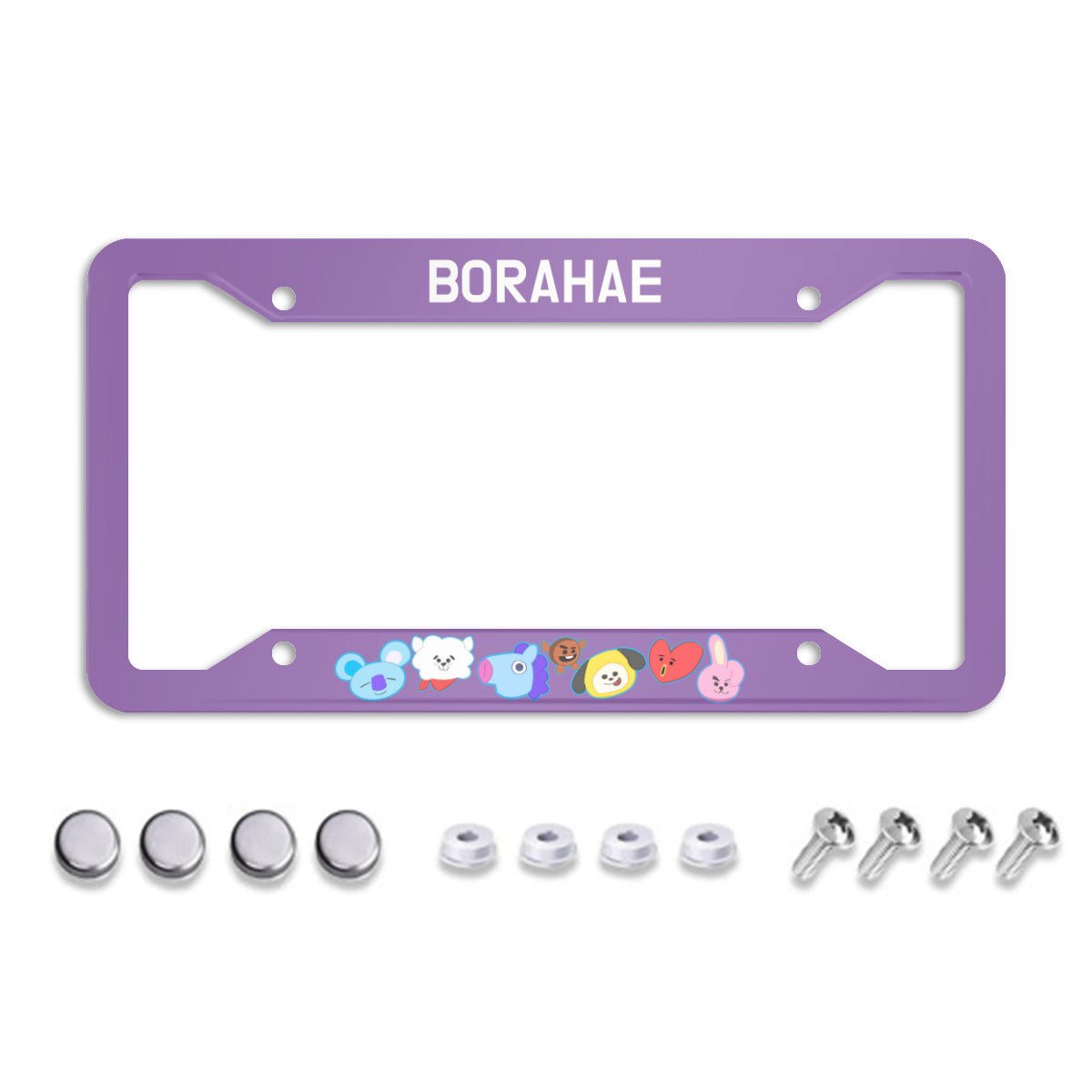 BTS BT21 Borahae License Plate From - Car accessory - Kpop gift! - Beyond The Shoppe