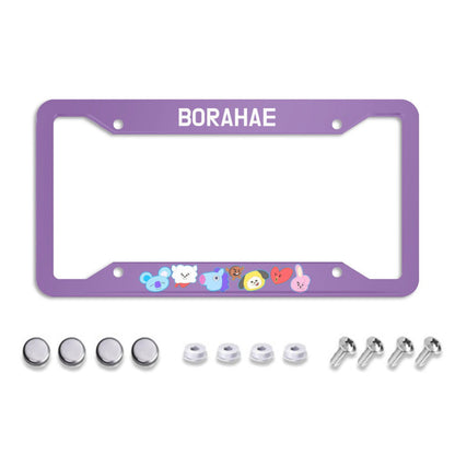 BTS BT21 Borahae License Plate From - Car accessory - Kpop gift! - Beyond The Shoppe