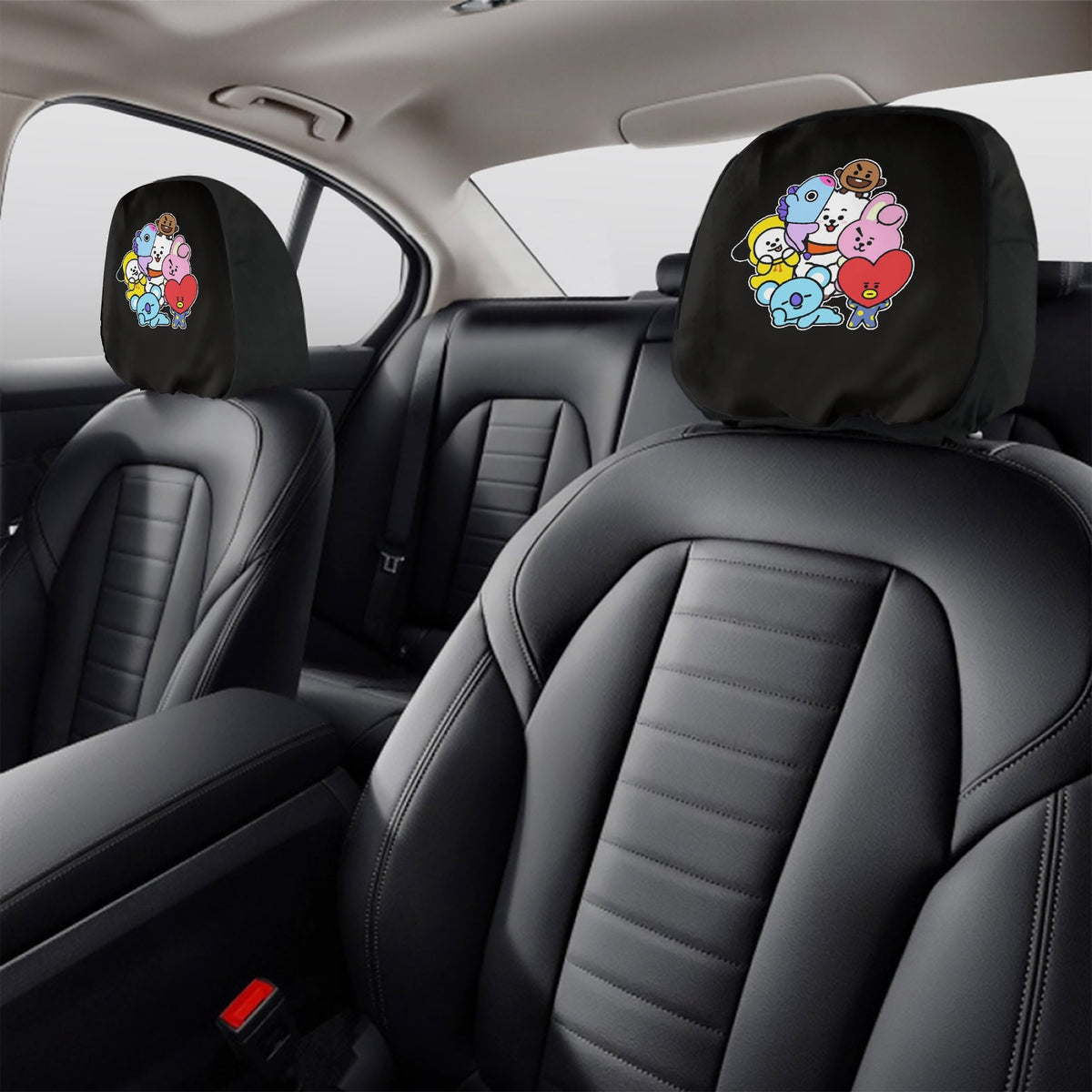 BTS BT21 Car headrest covers - BTS car accessories - 2 pieces - Beyond The Shoppe