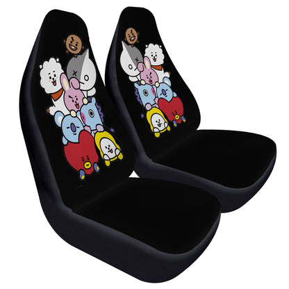 BTS BT21 Car Seat Covers - Set of 2 - BTS car seat covers - koya, rj, mang, shooky, chimmy, v & cooky - army car - bts car - bts fan - Beyond The Shoppe