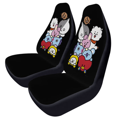 BTS BT21 Car Seat Covers - Set of 2 - BTS car seat covers - koya, rj, mang, shooky, chimmy, v & cooky - army car - bts car - bts fan - Beyond The Shoppe