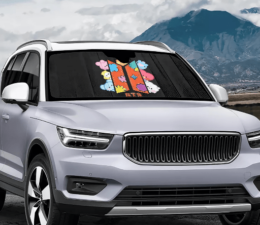 BTS BT21 Car Sun Shade - BT21 Car Sun Shade - Ships Immediately! Size Small - 51.2"x 27.5" - Beyond The Shoppe