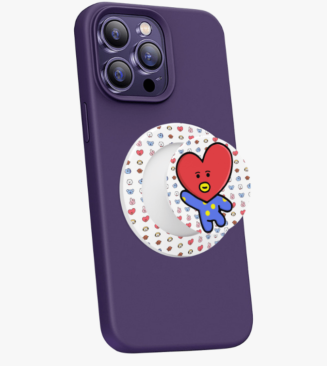 BTS BT21 Cell Phone Magnetic Collapsible Grip And Stand - Cell Phone Grips - Cell phone holder - popsocket grip - Phone Pop Grips - Beyond The Shoppe