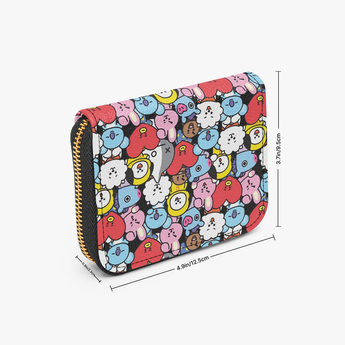 BTS BT21 Character Pattern Bifold Zipper Wallet K - Pop Merchandise - Great gift! - Beyond The Shoppe