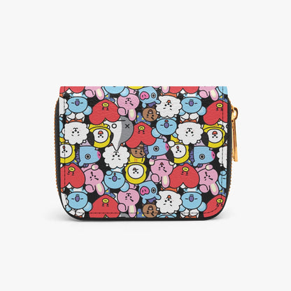 BTS BT21 Character Pattern Bifold Zipper Wallet K - Pop Merchandise - Great gift! - Beyond The Shoppe