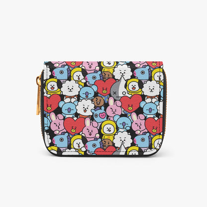 BTS BT21 Character Pattern Bifold Zipper Wallet K - Pop Merchandise - Great gift! - Beyond The Shoppe