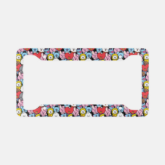 BTS BT21 Character Pattern License Plate Frame - Great gift for your favorite Army's Car! - Beyond The Shoppe