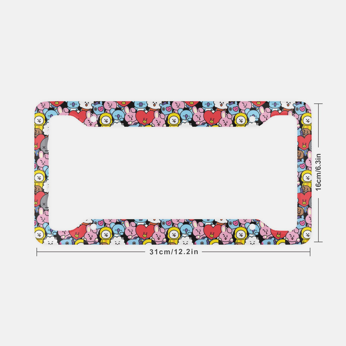 BTS BT21 Character Pattern License Plate Frame - Great gift for your favorite Army's Car! - Beyond The Shoppe