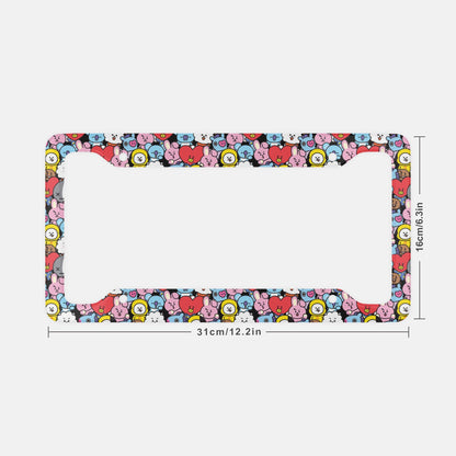 BTS BT21 Character Pattern License Plate Frame - Great gift for your favorite Army's Car! - Beyond The Shoppe