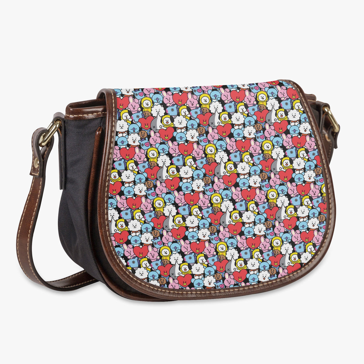 BTS BT21 Characters Flap Saddle Bag – Perfect Everyday Crossbody Purse - Chic & Cute Bag - Beyond The Shoppe