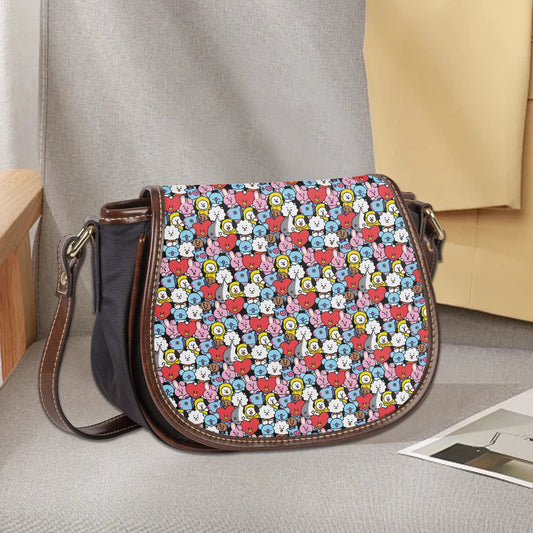BTS BT21 Characters Flap Saddle Bag – Perfect Everyday Crossbody Purse - Chic & Cute Bag - Beyond The Shoppe