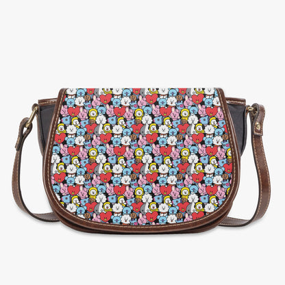 BTS BT21 Characters Flap Saddle Bag – Perfect Everyday Crossbody Purse - Chic & Cute Bag - Beyond The Shoppe