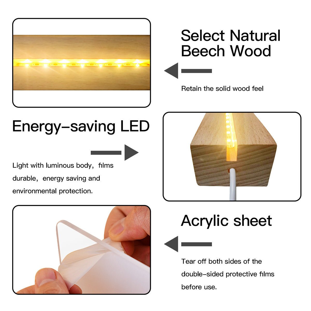BTS BT21 Chimmy Acrylic Night Light – Customizable LED Lamp with Wooden Base - Beyond The Shoppe