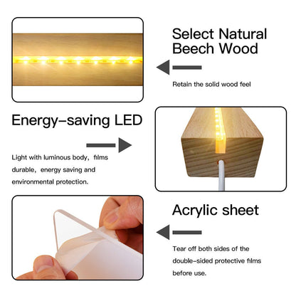 BTS BT21 Chimmy Acrylic Night Light – Customizable LED Lamp with Wooden Base - Beyond The Shoppe