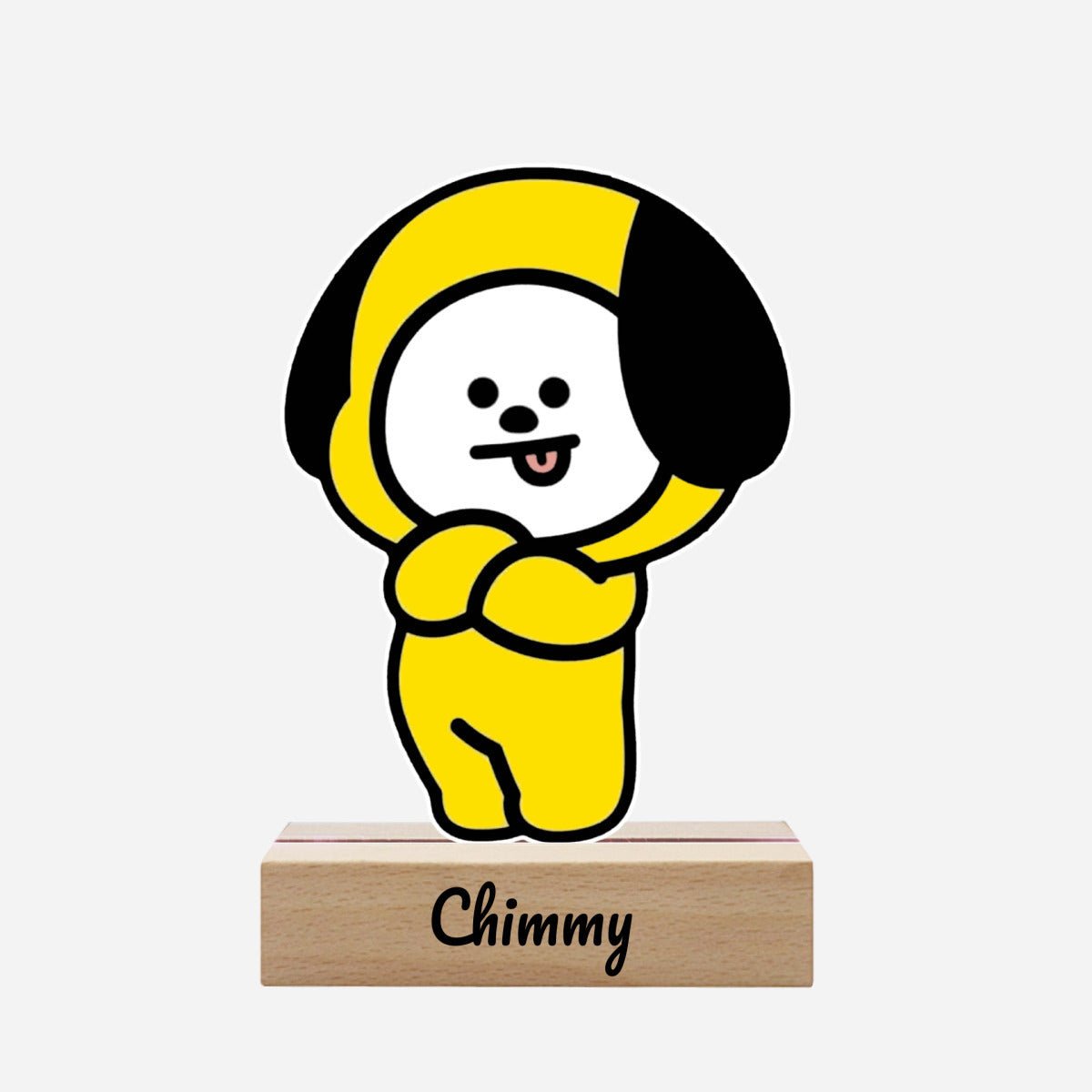 BTS BT21 Chimmy Acrylic Night Light – Customizable LED Lamp with Wooden Base - Beyond The Shoppe