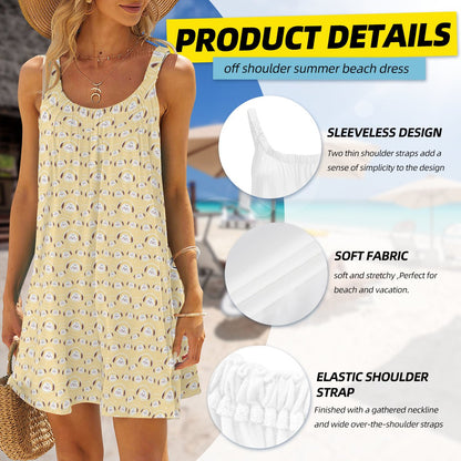 BTS BT21 Chimmy All - Over Print Women's Sleeveless Cami Dress - Beach Dress - Lounge Dress - Beyond The Shoppe