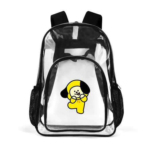 BTS BT21 Chimmy Clear Backpack 17 Inch PVC Transparent Bookbag - Beyond The Shoppe