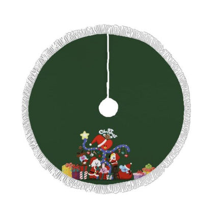 BTS BT21 Dark Green Holiday Tree Skirt – Plush Christmas Tree Skirt - Soft, Cozy & Festive Decor - Beyond The Shoppe