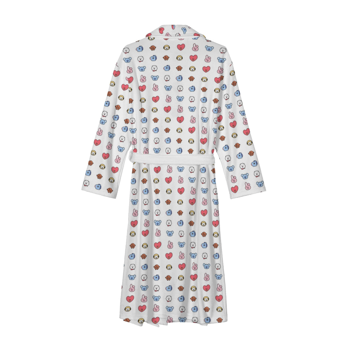 BTS BT21 Designed Women's Long Robe with 2 front pockets with all - over printed design - Beyond The Shoppe