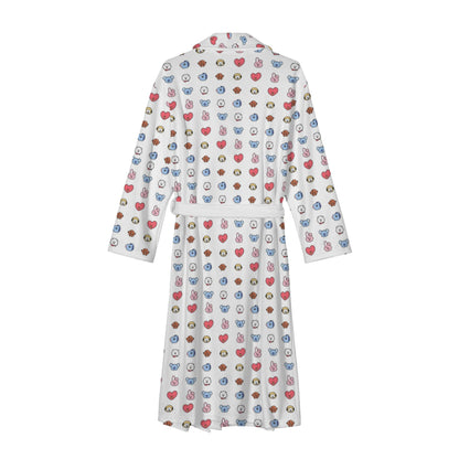 BTS BT21 Designed Women's Long Robe with 2 front pockets with all - over printed design - Beyond The Shoppe