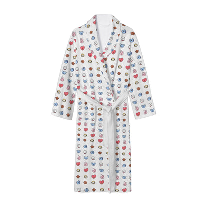 BTS BT21 Designed Women's Long Robe with 2 front pockets with all - over printed design - Beyond The Shoppe