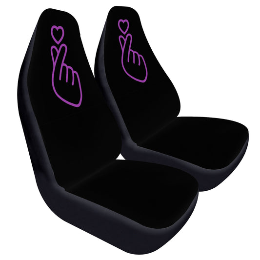 BTS BT21 Finger Heart Car Seat Microfiber Covers - Set of 2 - BTS car seat covers - Bangtan army car accessories - bts car - ARMY - Beyond The Shoppe