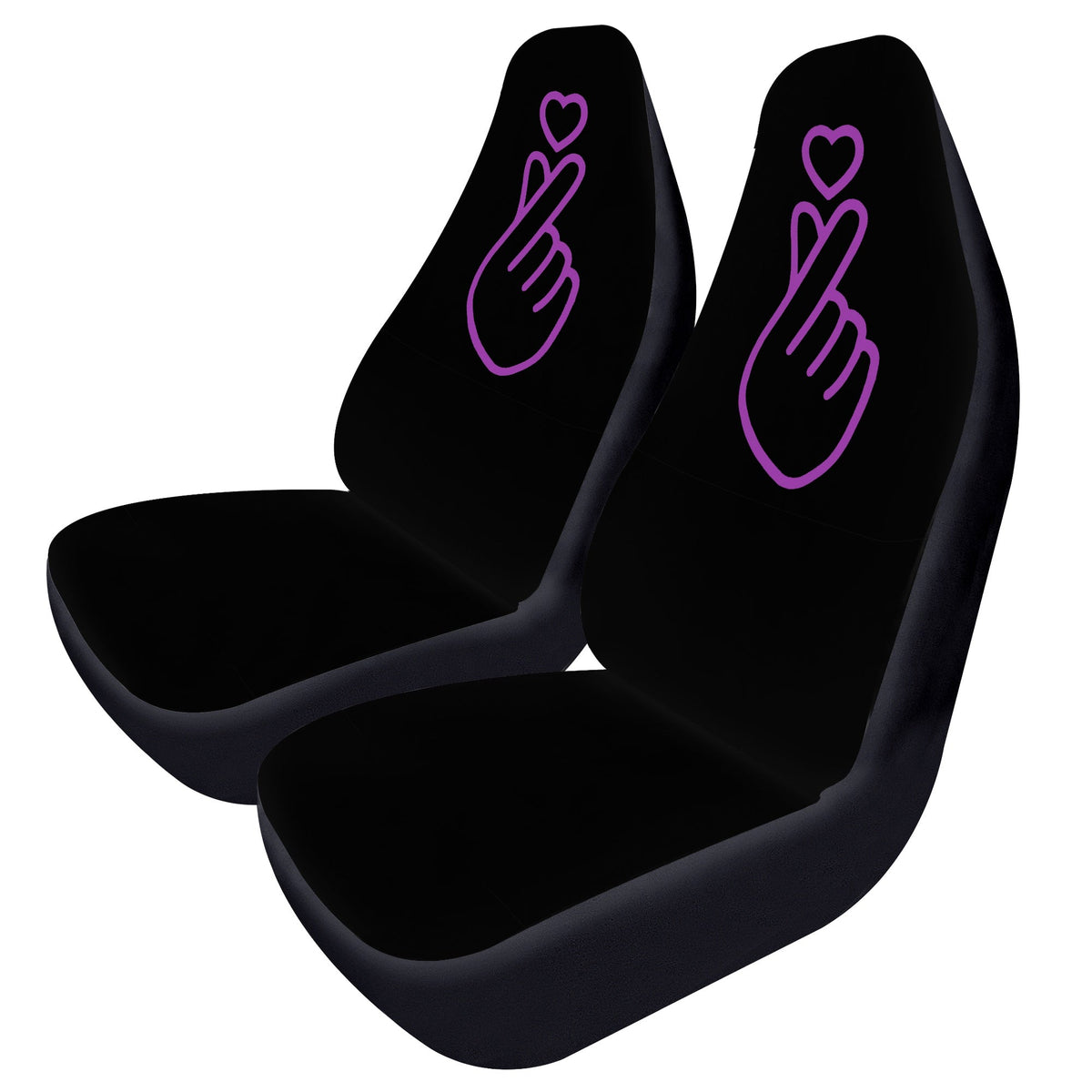 BTS BT21 Finger Heart Car Seat Microfiber Covers - Set of 2 - BTS car seat covers - Bangtan army car accessories - bts car - ARMY - Beyond The Shoppe
