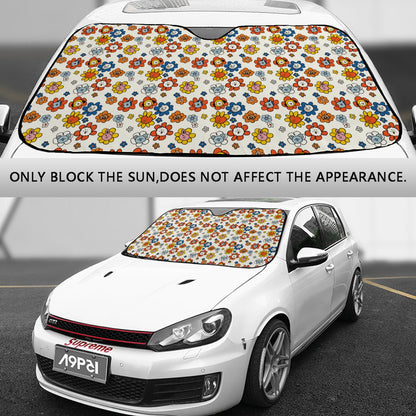 BTS BT21 Flower Pattern Windshield Sun Shade - Car sun visor - Car sun blocker - Windshield heat shield - Auto sunshade - Beyond The Shoppe