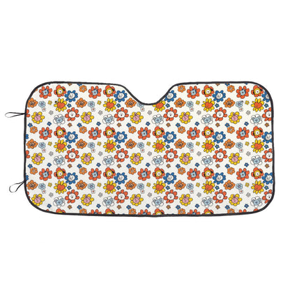 BTS BT21 Flower Pattern Windshield Sun Shade - Car sun visor - Car sun blocker - Windshield heat shield - Auto sunshade - Beyond The Shoppe