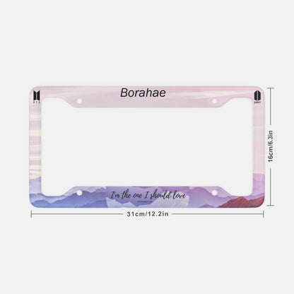 BTS BT21 I'm the one I should love - Epithany Jin - Metal License Plate Frame - Great gift for your favorite Army's Car! - Beyond The Shoppe
