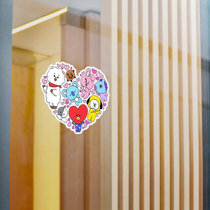 BTS BT21 In A Heart Vinyl Decals, Fun Stickers - Water, UV and Scratch Resistant! - Beyond The Shoppe